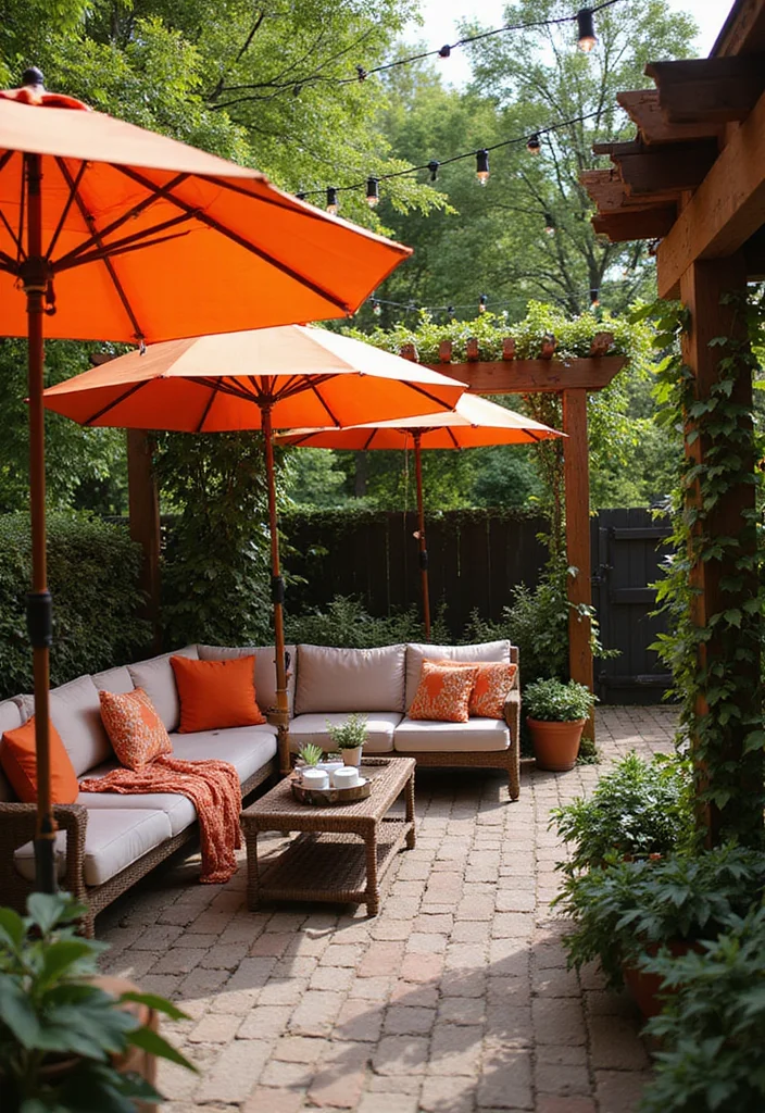 25 Patio Furniture Ideas for a Stylish and Comfortable Outdoor Space! - 8. Stylish Umbrellas and Shade Solutions 1