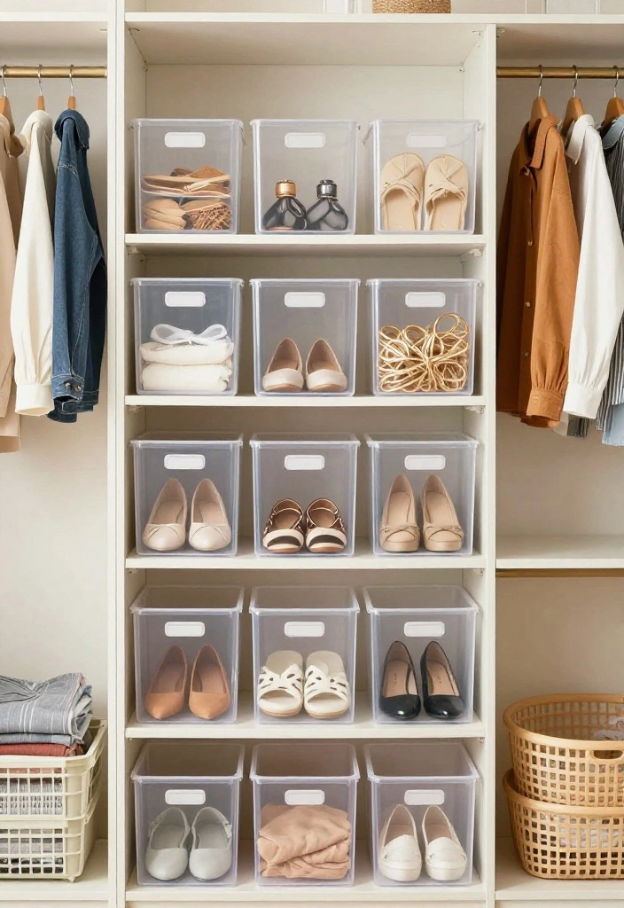 12 Minimalist Hacks for Small Spaces That Will Simplify Your Life! - 3. Clear Storage Bins 1