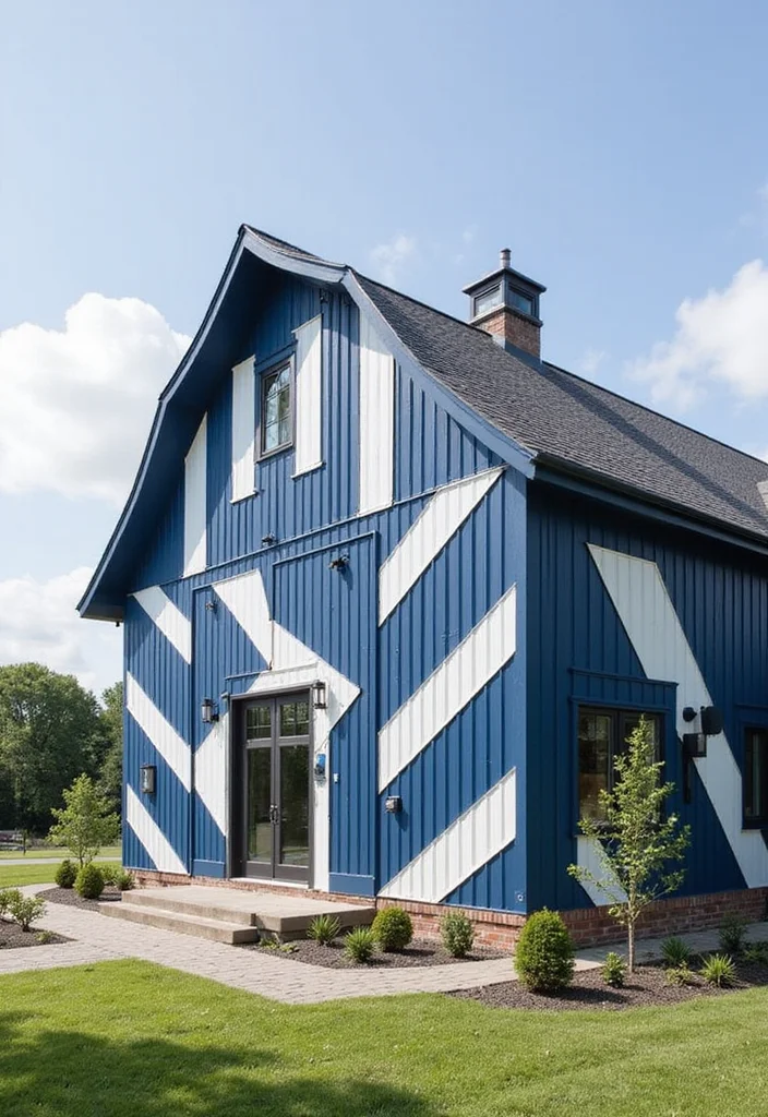 15 Jaw-Dropping Barndominium Siding Ideas That'll Transform Your Home (Check Out #11!) - 9. Geometric Patterns 1