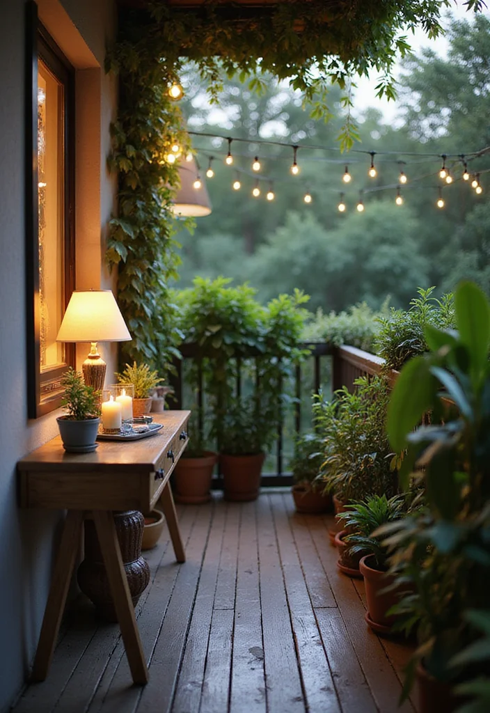 18 Cozy Balcony Furniture Ideas That Will Maximize Your Small Space (Get Ready for #6!) - 11. Slim Console Table 1