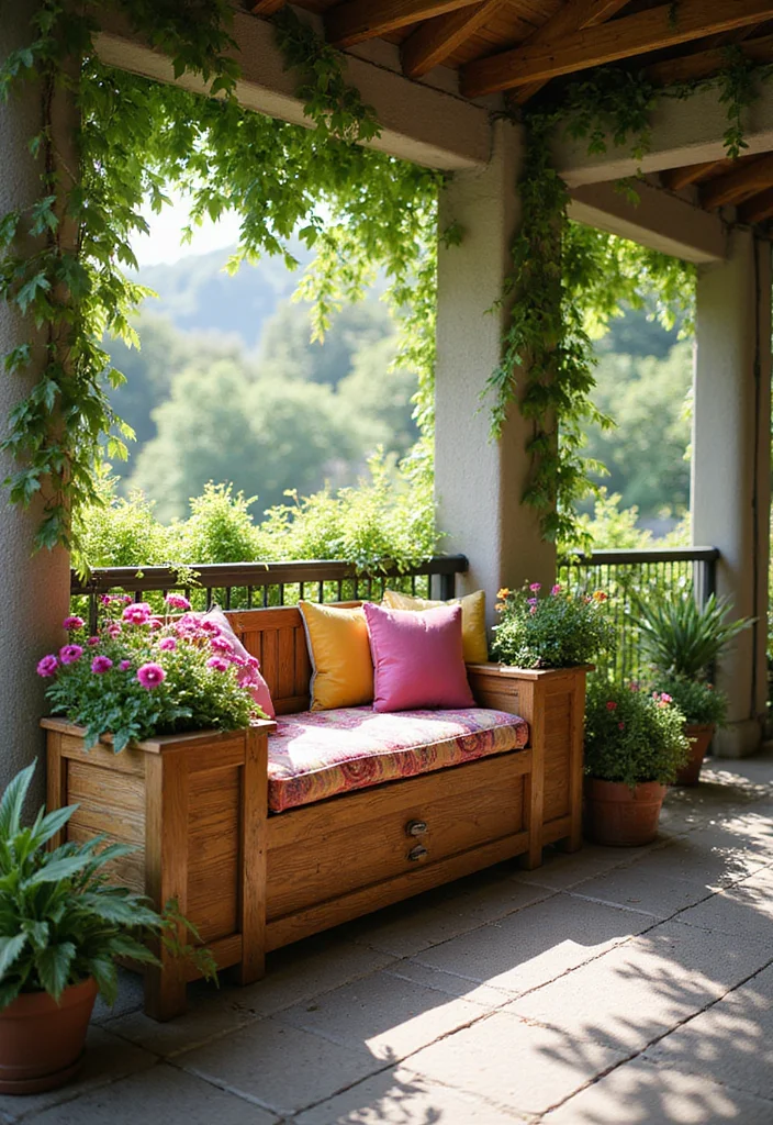 18 Cozy Balcony Furniture Ideas That Will Maximize Your Small Space (Get Ready for #6!) - 12. Planter Benches 1