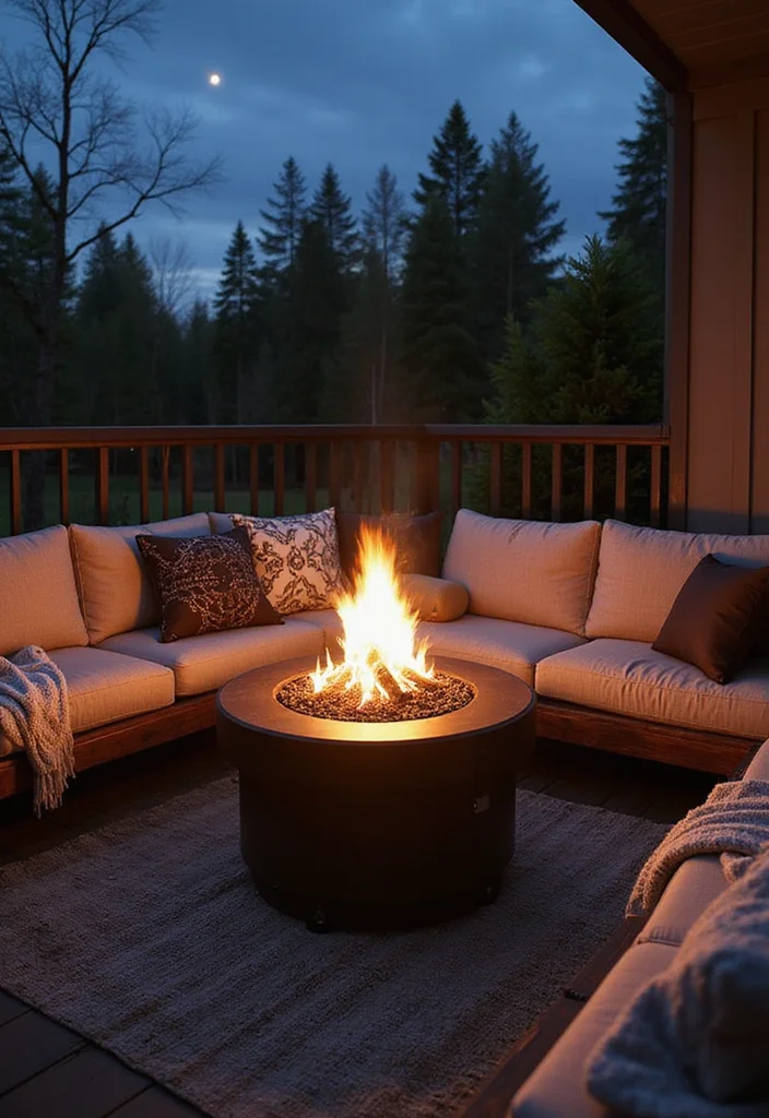 18 Cozy Balcony Furniture Ideas That Will Maximize Your Small Space (Get Ready for #6!) - 13. Portable Fire Pit Table 1