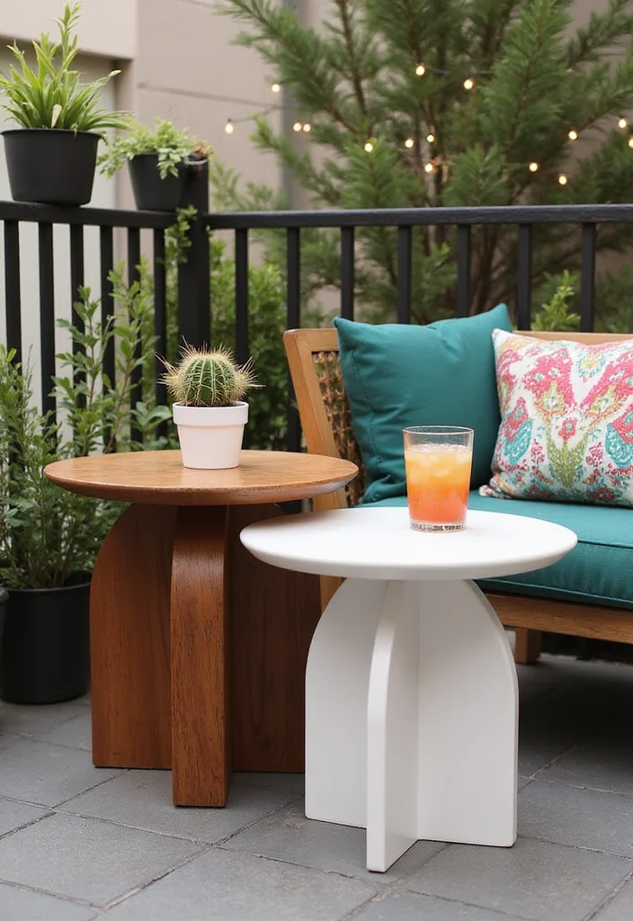 18 Cozy Balcony Furniture Ideas That Will Maximize Your Small Space (Get Ready for #6!) - 4. Nesting Tables 1