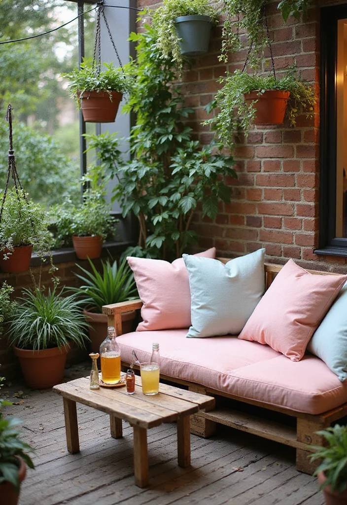 18 Cozy Balcony Furniture Ideas That Will Maximize Your Small Space (Get Ready for #6!) - 6. Get Creative with Pallets 1