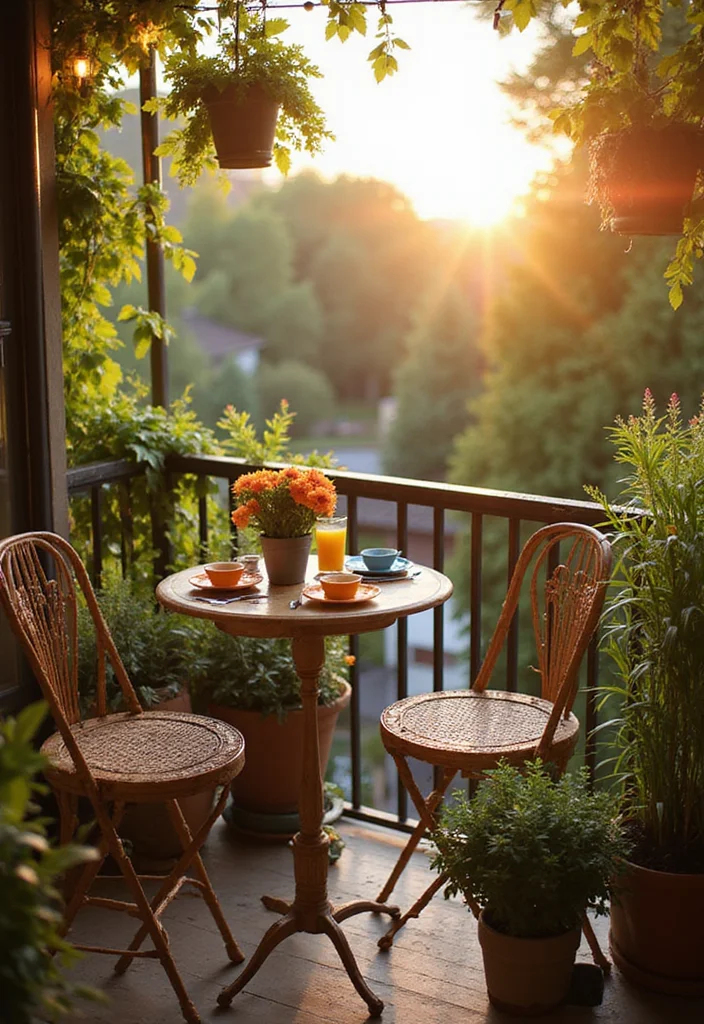 18 Cozy Balcony Furniture Ideas That Will Maximize Your Small Space (Get Ready for #6!) - 7. Compact Dining Set 1
