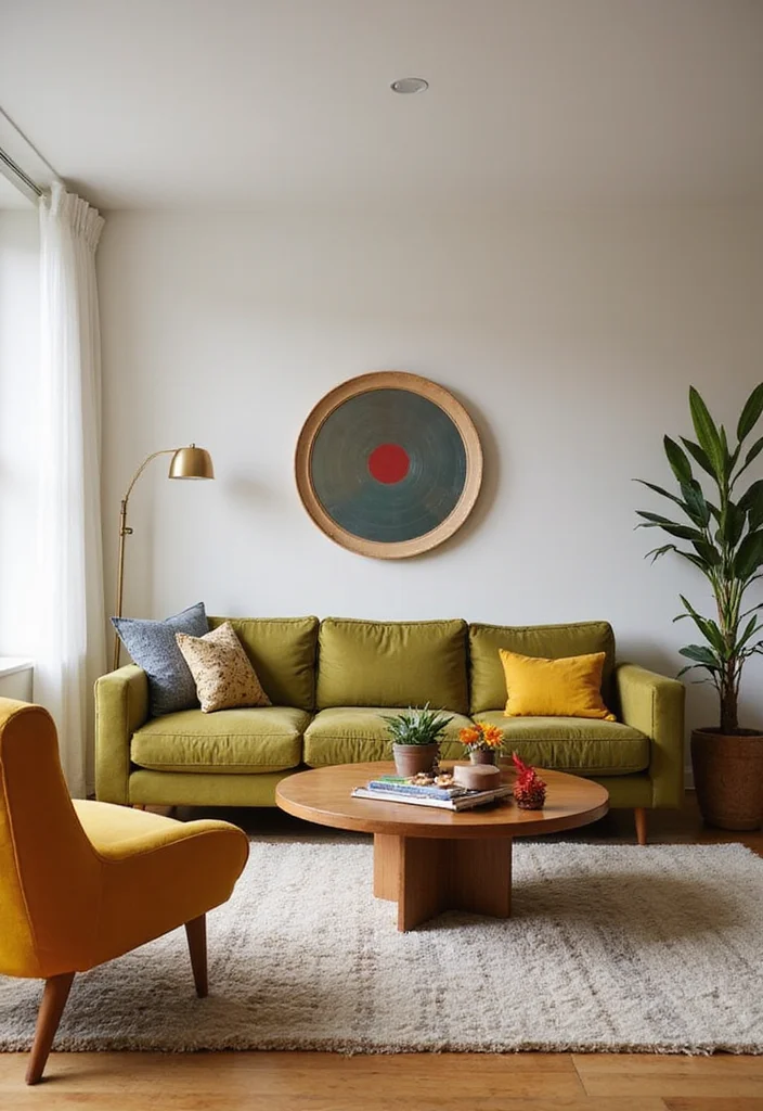18 Cozy Living Room Ideas That'll Make Your Home Feel Like a Hug (You Won't Want to Leave #12!) - 10. Mid-Century Modern Influence 1