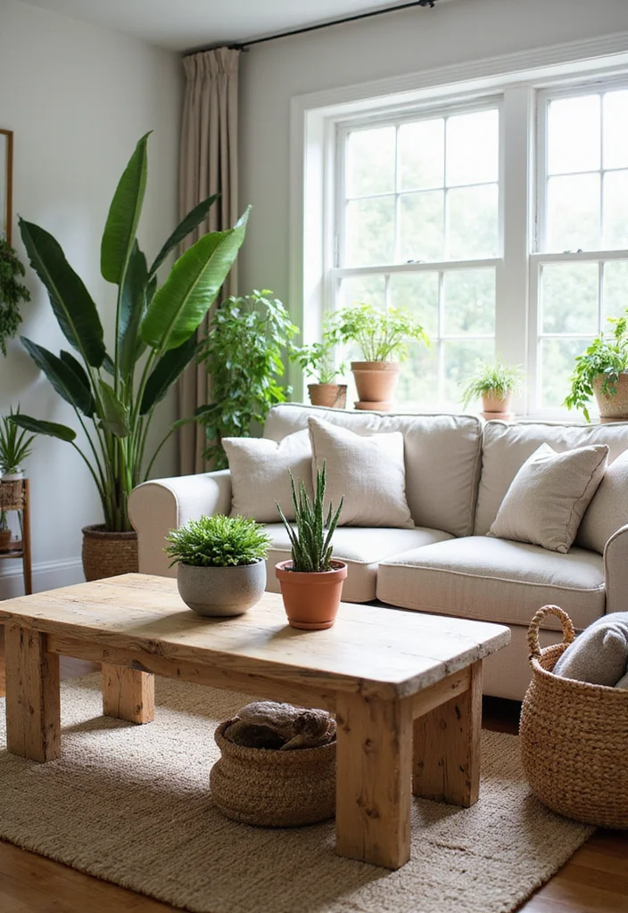 18 Cozy Living Room Ideas That'll Make Your Home Feel Like a Hug (You Won't Want to Leave #12!) - 4. Nature-Inspired Decor 1
