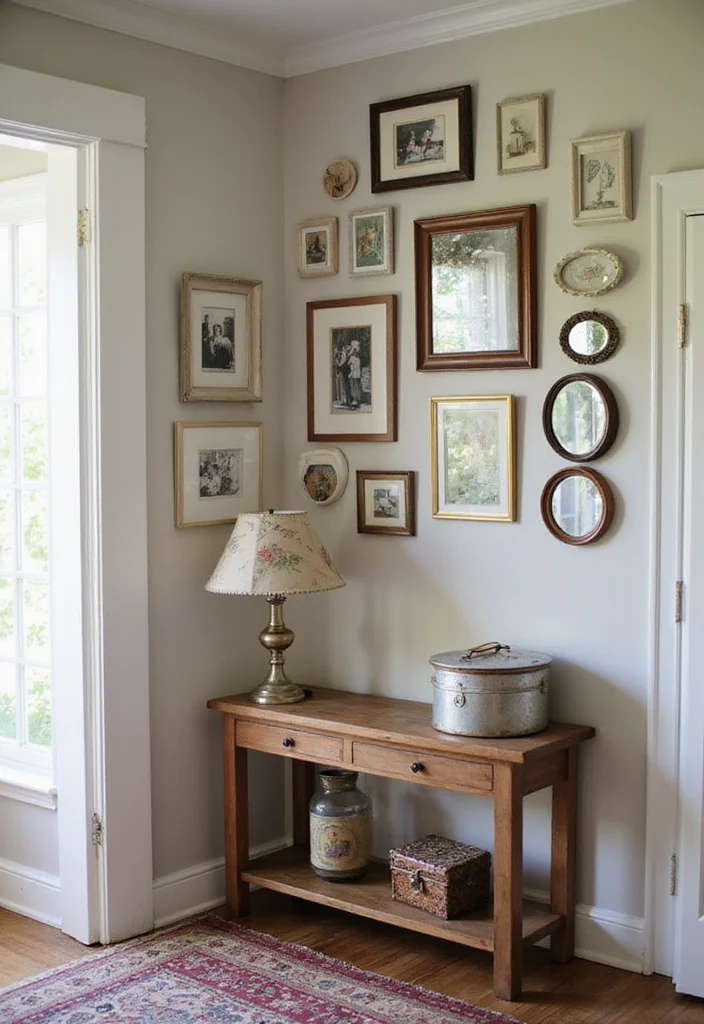 How to Create a Welcoming Rustic Entryway with the Perfect Table - 4. Create a Gallery Wall 1