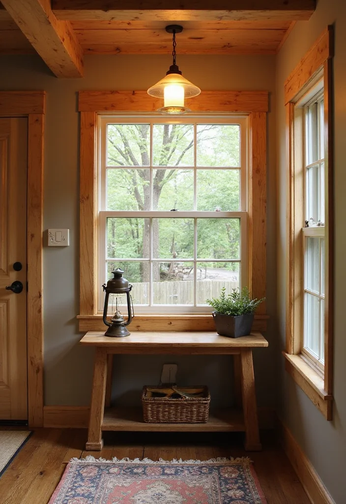 How to Create a Welcoming Rustic Entryway with the Perfect Table - 7. Accent with Lighting 1