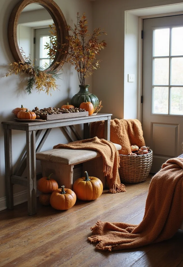How to Create a Welcoming Rustic Entryway with the Perfect Table - 8. Seasonal Decor Swap 1
