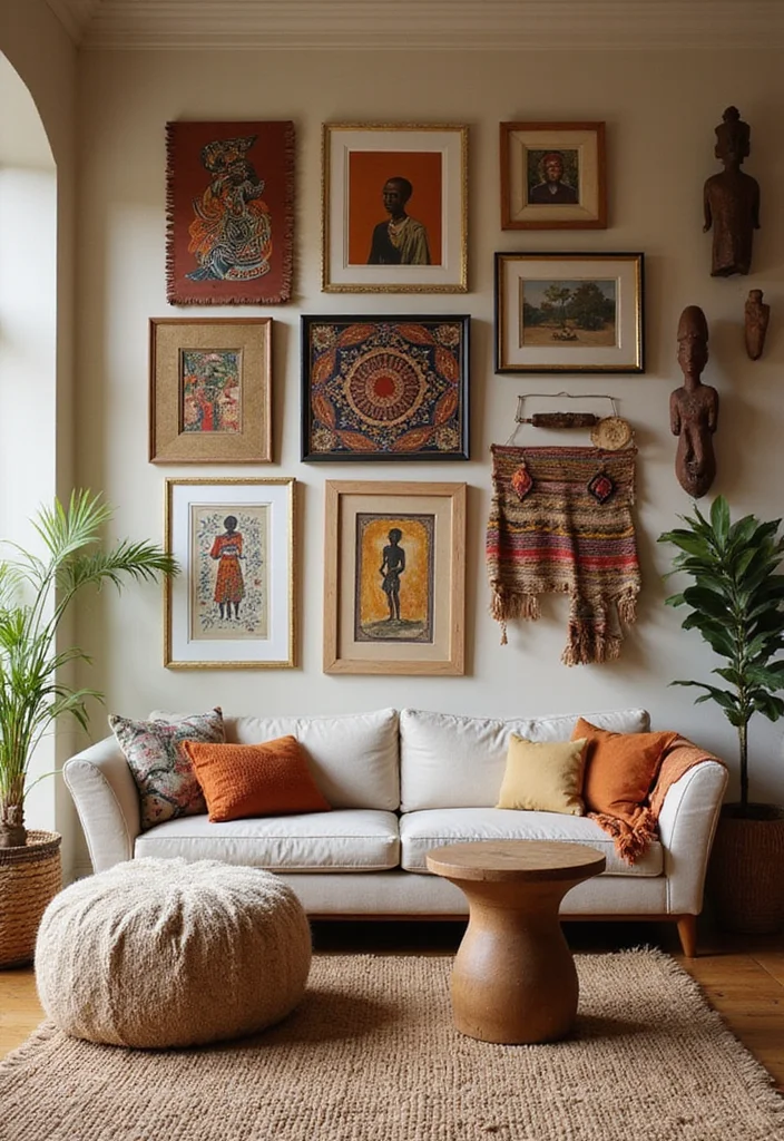 15 Stunning Afrohemian Decor Ideas That Will Transform Your Living Room Into a Cultural Oasis! - 3. Cultural Art That Inspires 1