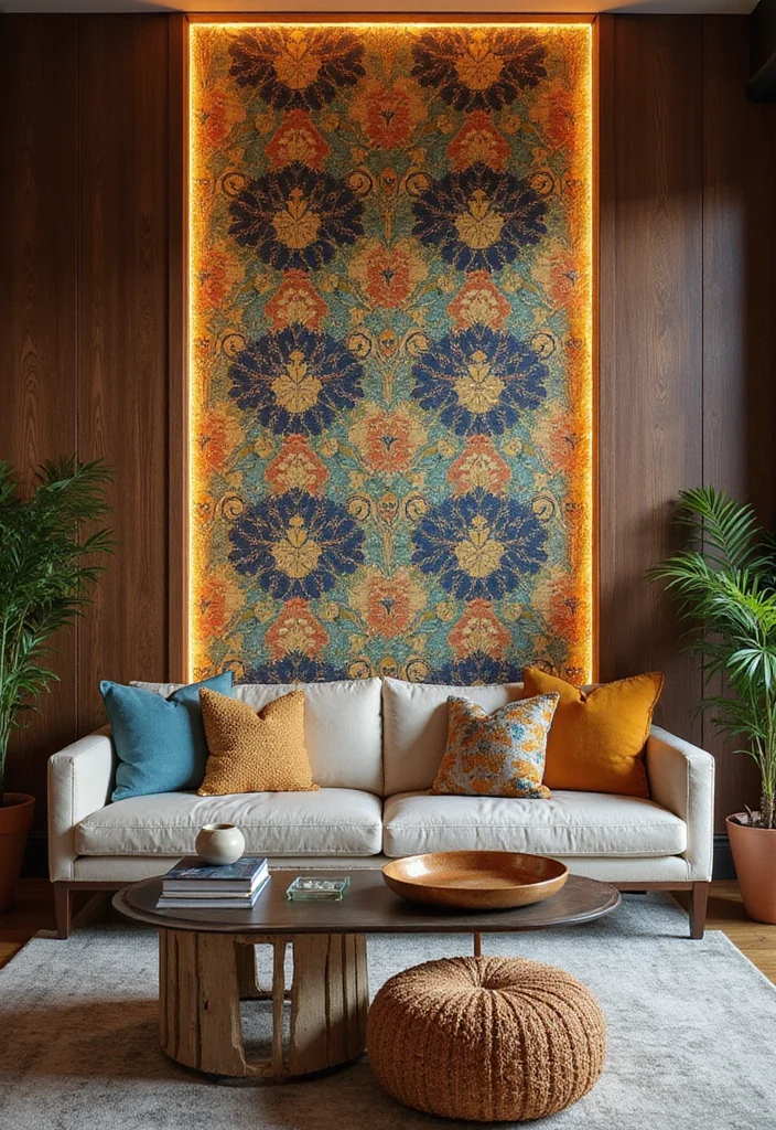 15 Stunning Afrohemian Decor Ideas That Will Transform Your Living Room Into a Cultural Oasis! - 7. Textured Wall Treatments 1