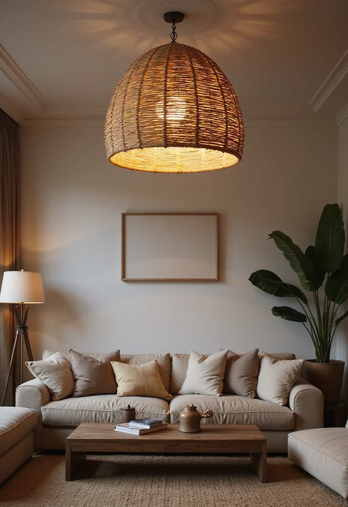15 Stunning Afrohemian Decor Ideas That Will Transform Your Living Room Into a Cultural Oasis! - 8. Statement Light Fixtures 1