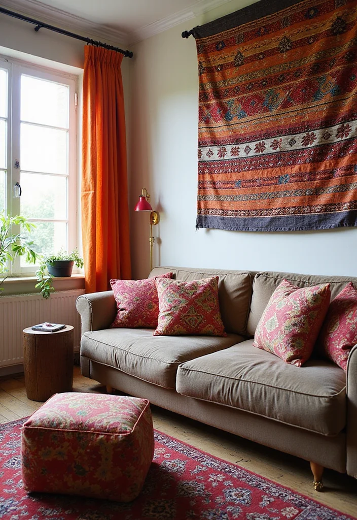 15 Stunning Afrohemian Decor Ideas That Will Transform Your Living Room Into a Cultural Oasis! - 9. Cultural-Inspired Fabrics 1