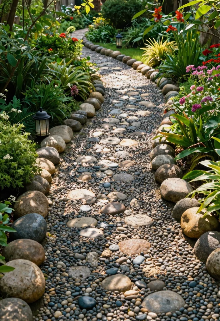 15 Stunning River Rock Path Ideas That Will Transform Your Garden into a Paradise! - 1. Curved Pathways for a Natural Flow 1
