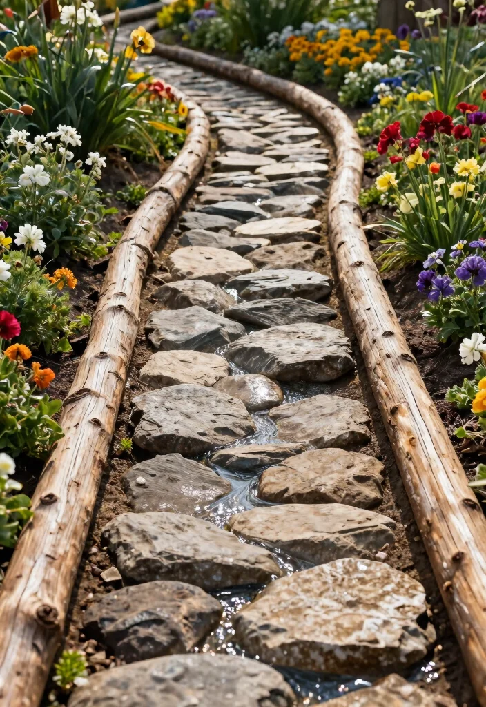 15 Stunning River Rock Path Ideas That Will Transform Your Garden into a Paradise! - 5. Integrating Edging for a Polished Look 1