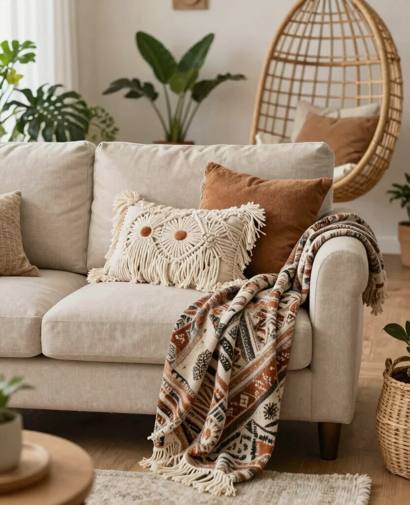 10 Best Decorative Pillows for Cozy Living Rooms - Style Meets Comfort - 1. Bohemian Delight: Macrame and Fringe 1