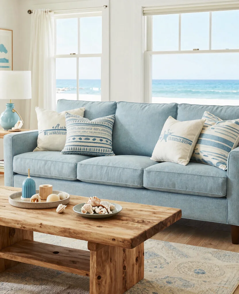 10 Best Decorative Pillows for Cozy Living Rooms - Style Meets Comfort - 8. Coastal Comfort: Beachy Textures 1